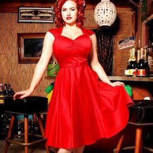 XL Pinup Couture red Heidi dress
